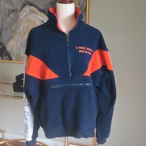 Vintage Chicago Bears Navy and Orange Quarter-Zip Sweatshirt
